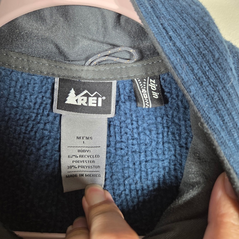 REI Fleece Vest Mens L Blue Polartec Full Zip Ribbed Texture Gorpcore Outdoors - Picture 4 of 9